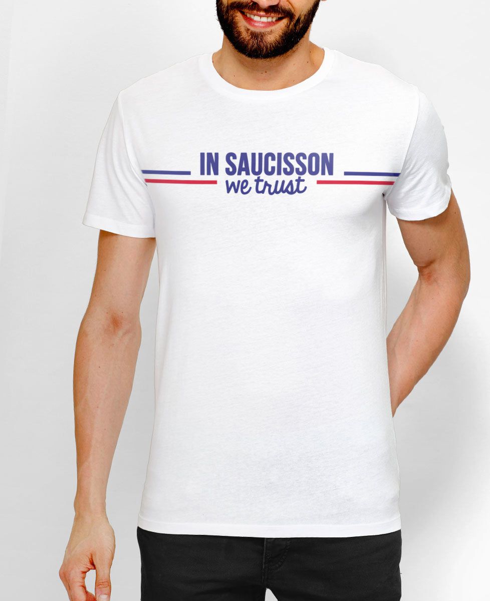 T-shirt homme In saucisson we trust