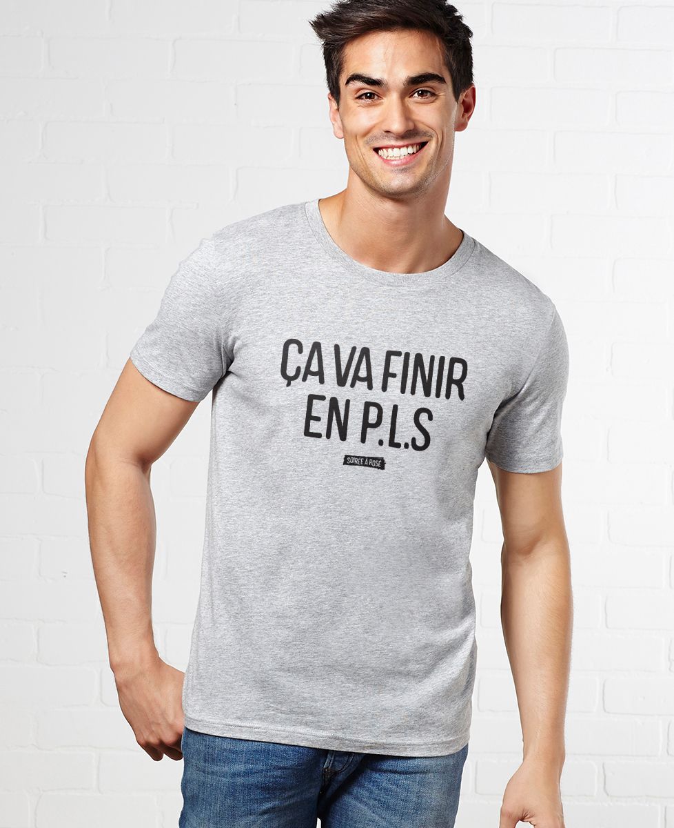 T-shirt homme Ça va finir en PLS - Apéro