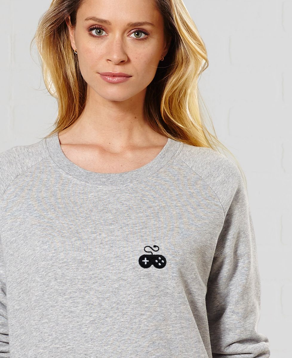 Sweatshirt femme Manette gamer (brodé) - Geek & Jeux vidéo