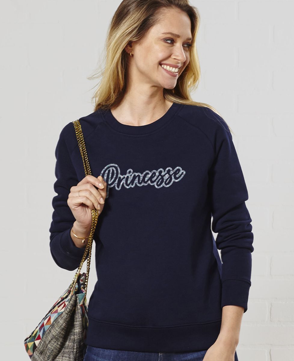 Sweatshirt femme Princesse (effet paillettes)