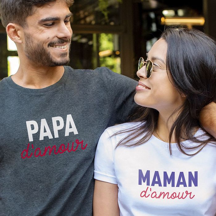 T-shirt papa d'amour et Maman d'amour