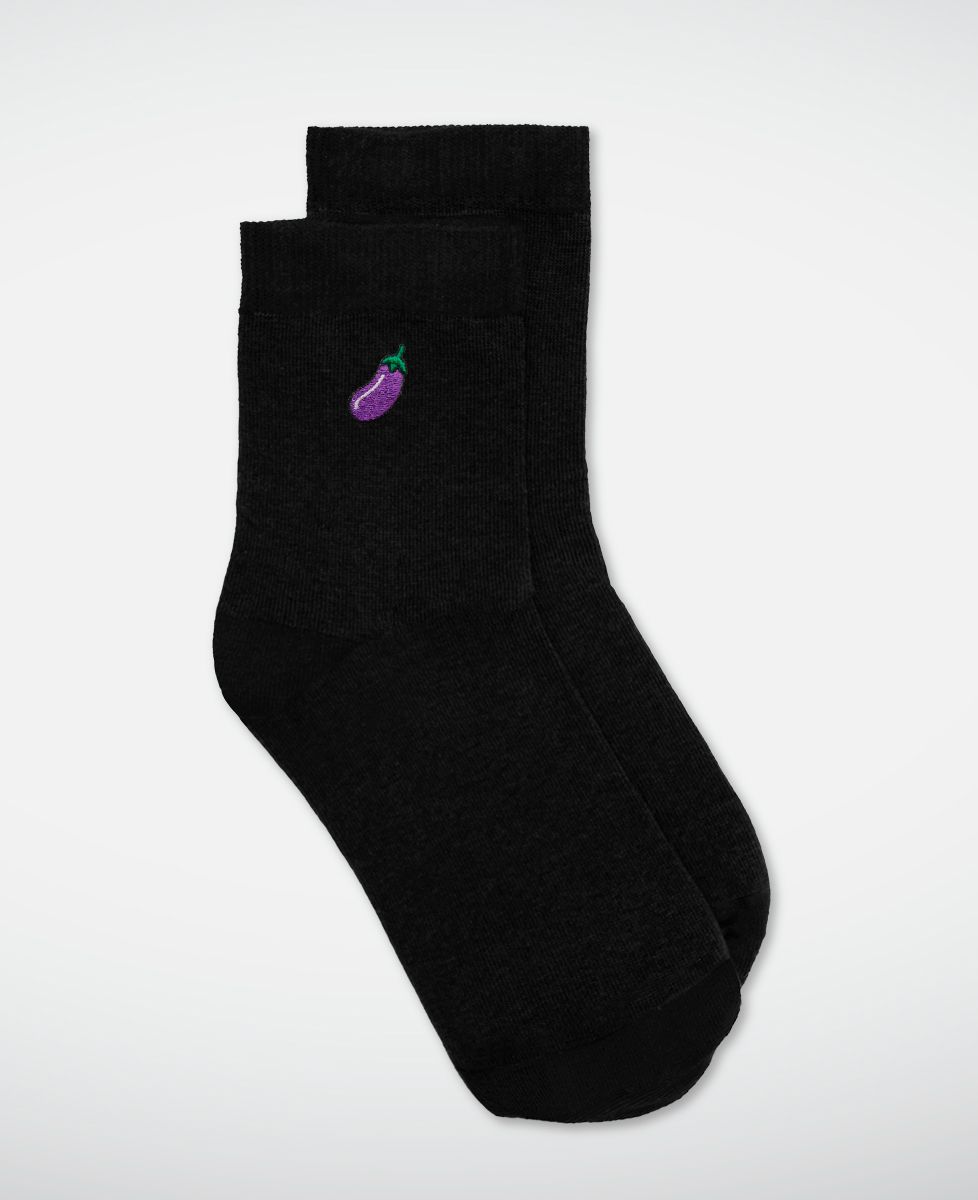 Chaussettes femme Aubergine (brodé) - Cadeaux Couple