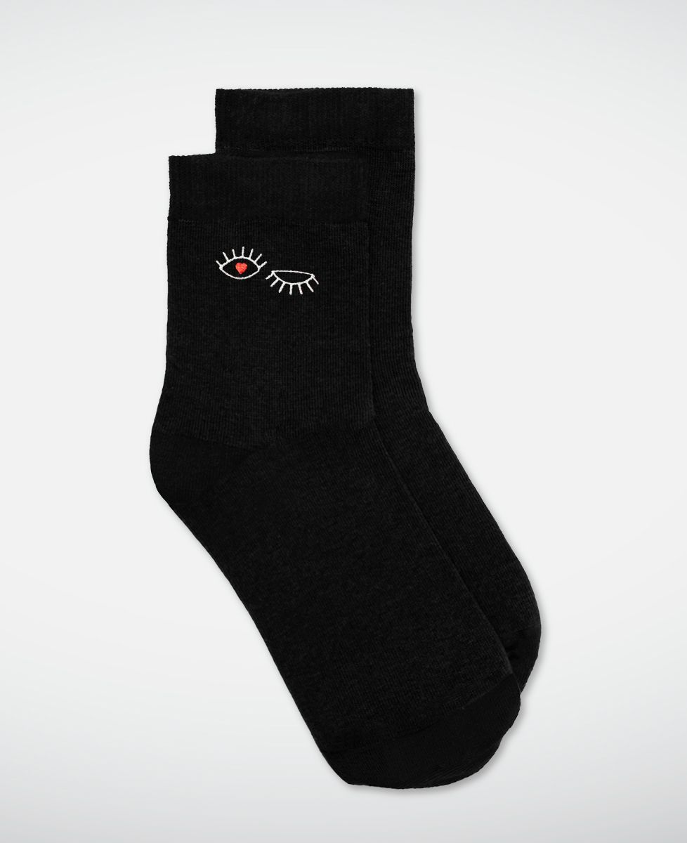 Chaussettes femme Clin d'oeil (brodé)
