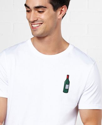 T-Shirt homme Écusson Bouteille de vin