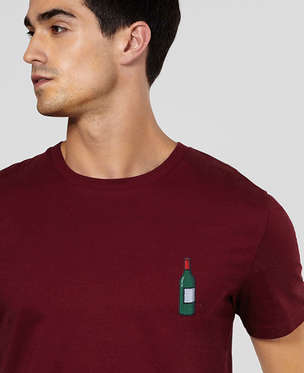 T-Shirt homme Écusson Bouteille de vin