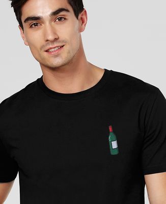 T-Shirt homme Écusson Bouteille de vin