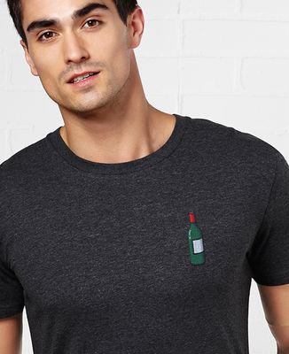 T-Shirt homme Écusson Bouteille de vin