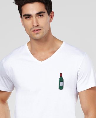 T-Shirt homme Écusson Bouteille de vin
