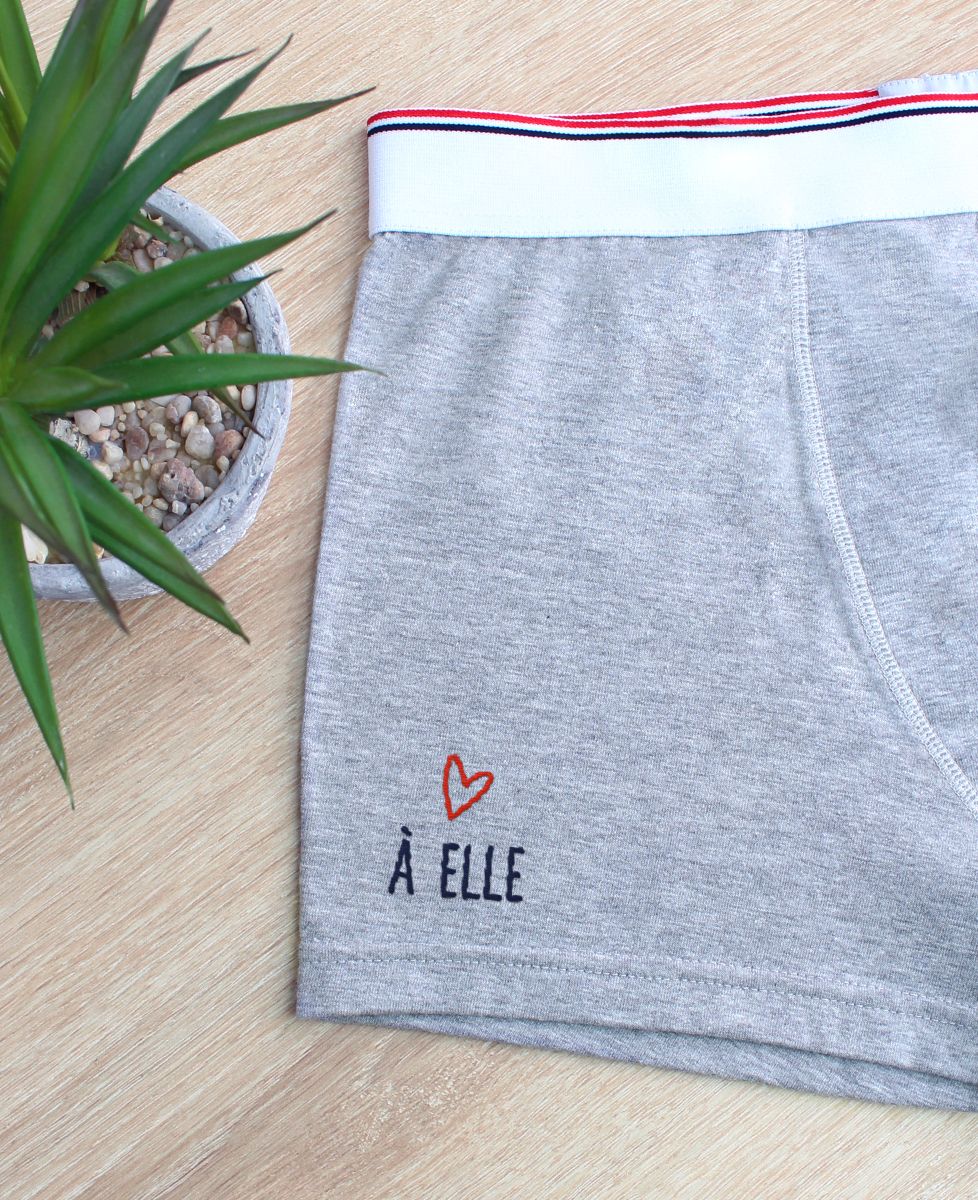 Boxer À lui/A elle (brodé) - Cadeaux Couple, Duo assortis