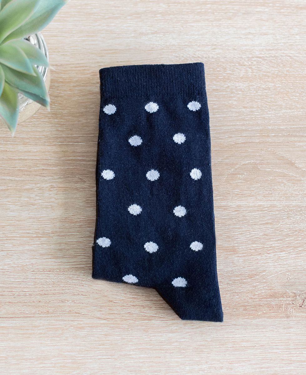 Chaussettes homme Bleu marine / Pois Blancs