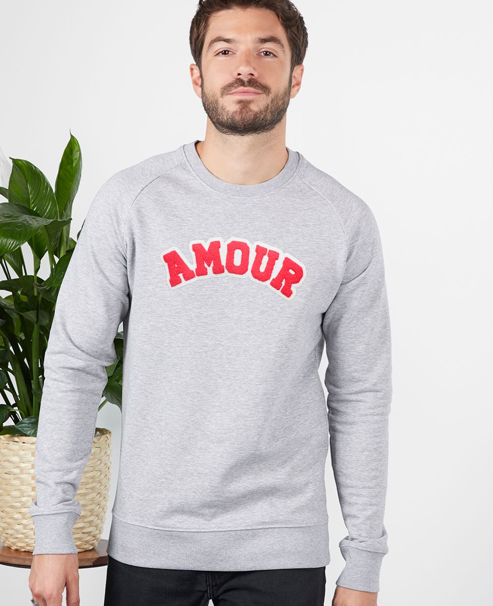 Sweatshirt homme Amour (effet bouclette) - Cadeaux Couple