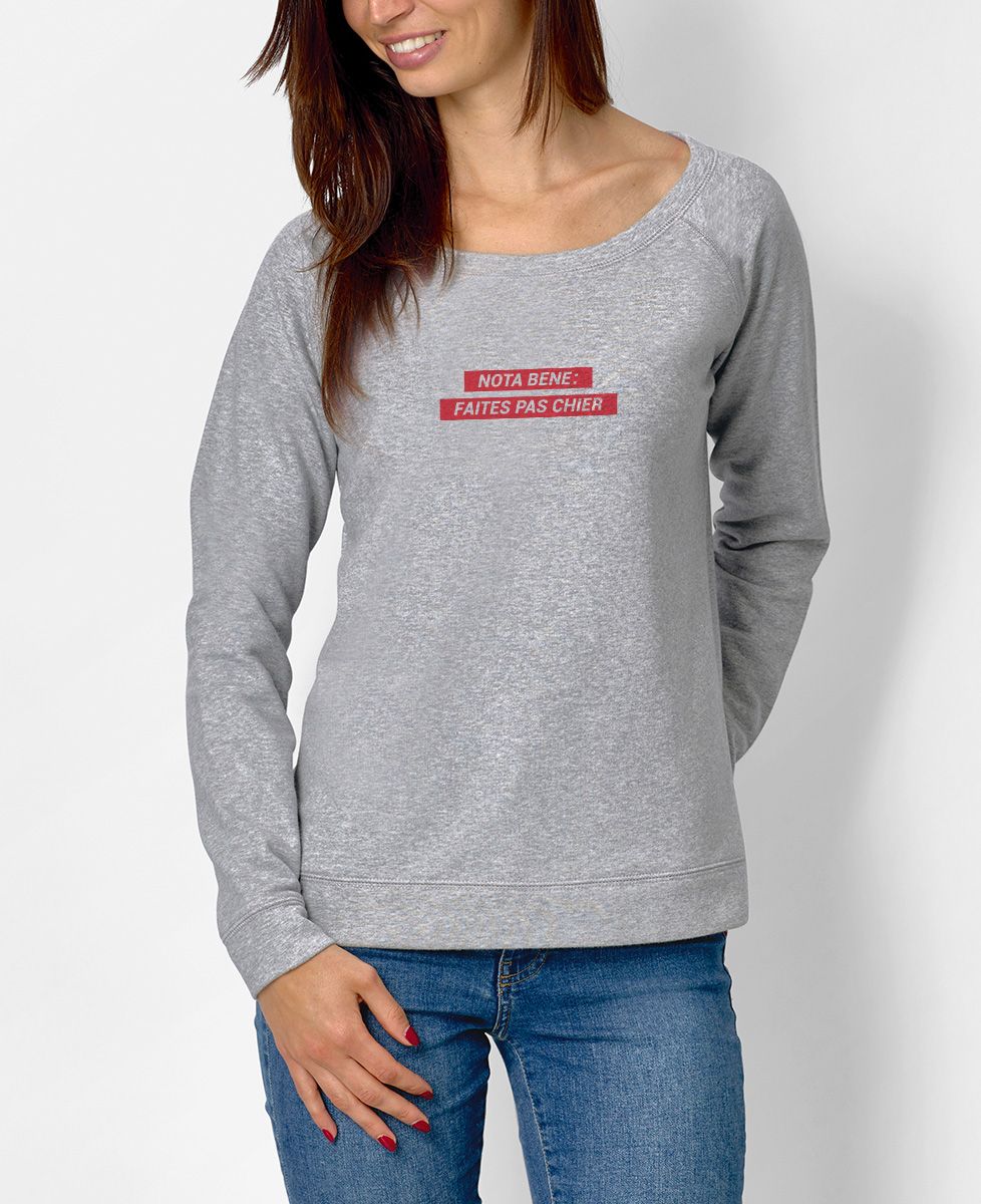 Sweatshirt femme Nota Bene : faites pas chier