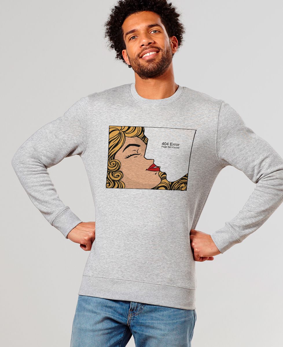 Sweatshirt homme Retro kiss with white stroke - Cadeaux Couple