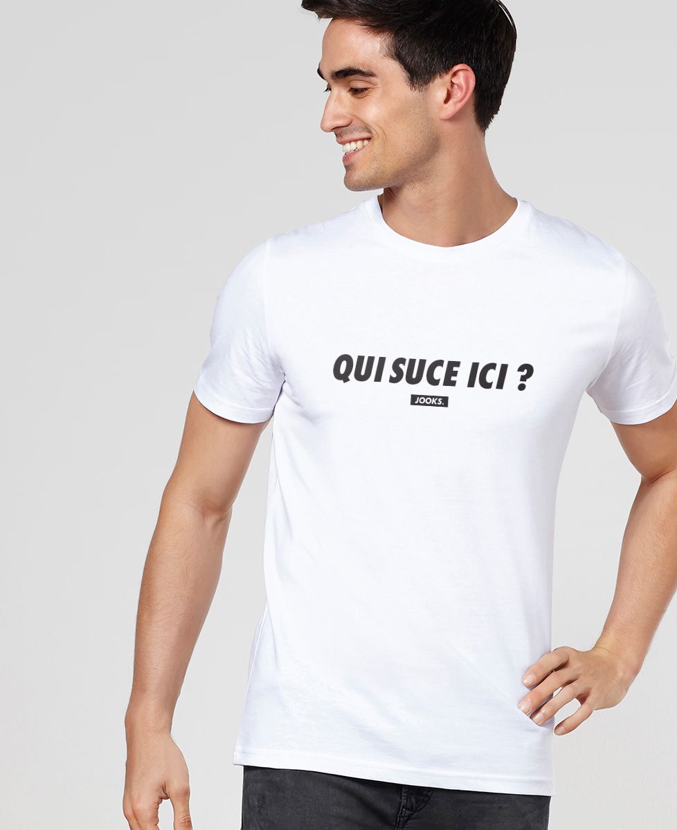 T-shirt homme Qui suce ici ? - Apéro, Cadeaux Couple