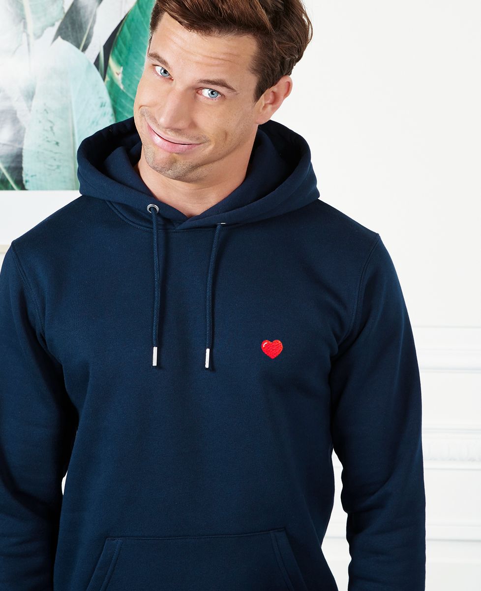 Men's hoodie Heart (embroidered) - Couple gifts