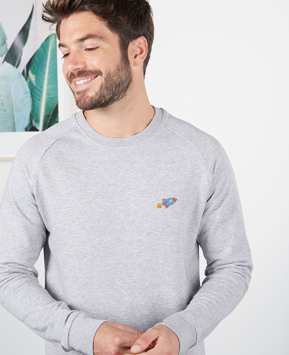 Sweatshirt Mann Rakete (bestickt) - Sport
