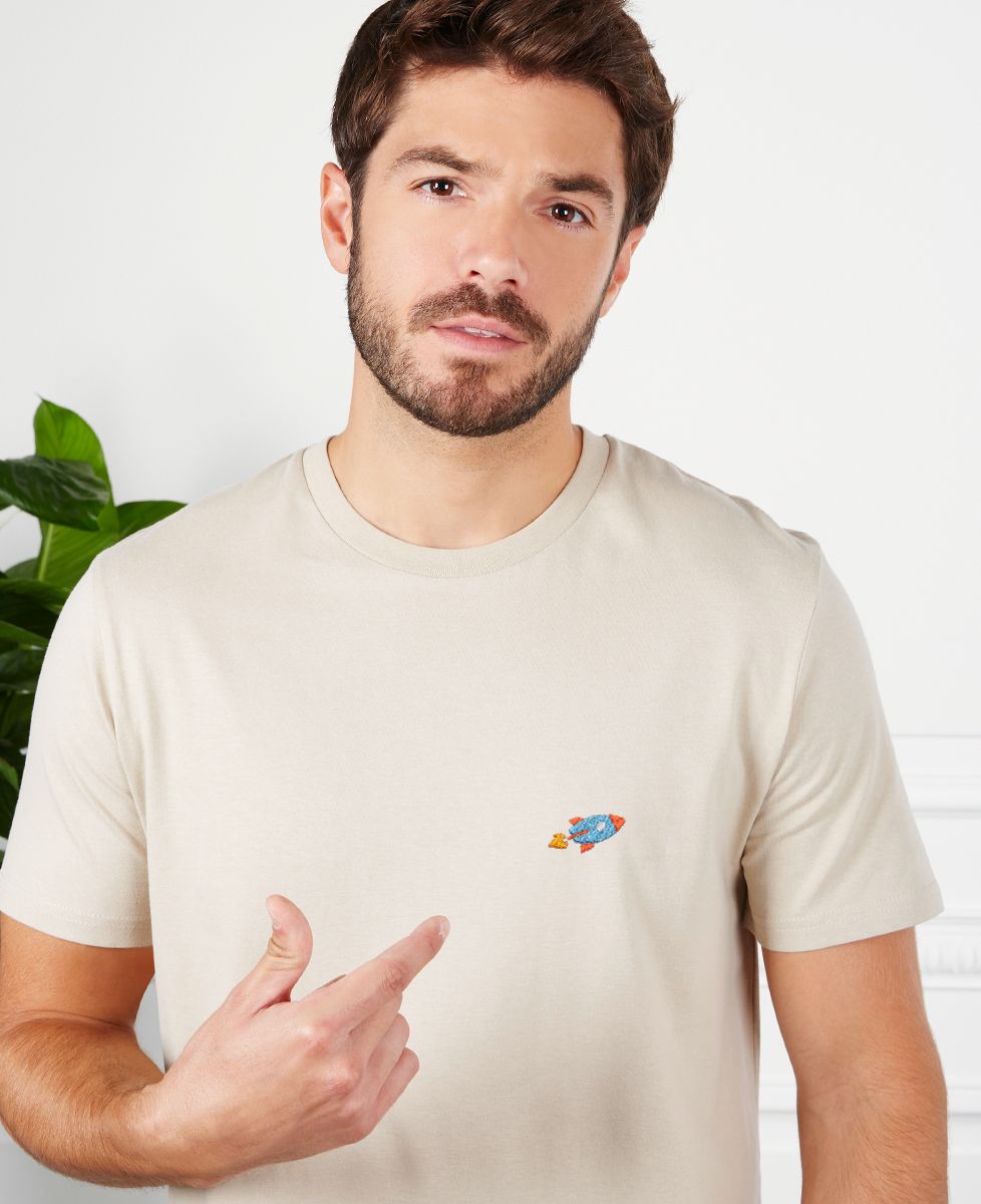 T-Shirt für Männer Rakete (bestickt) - Sport