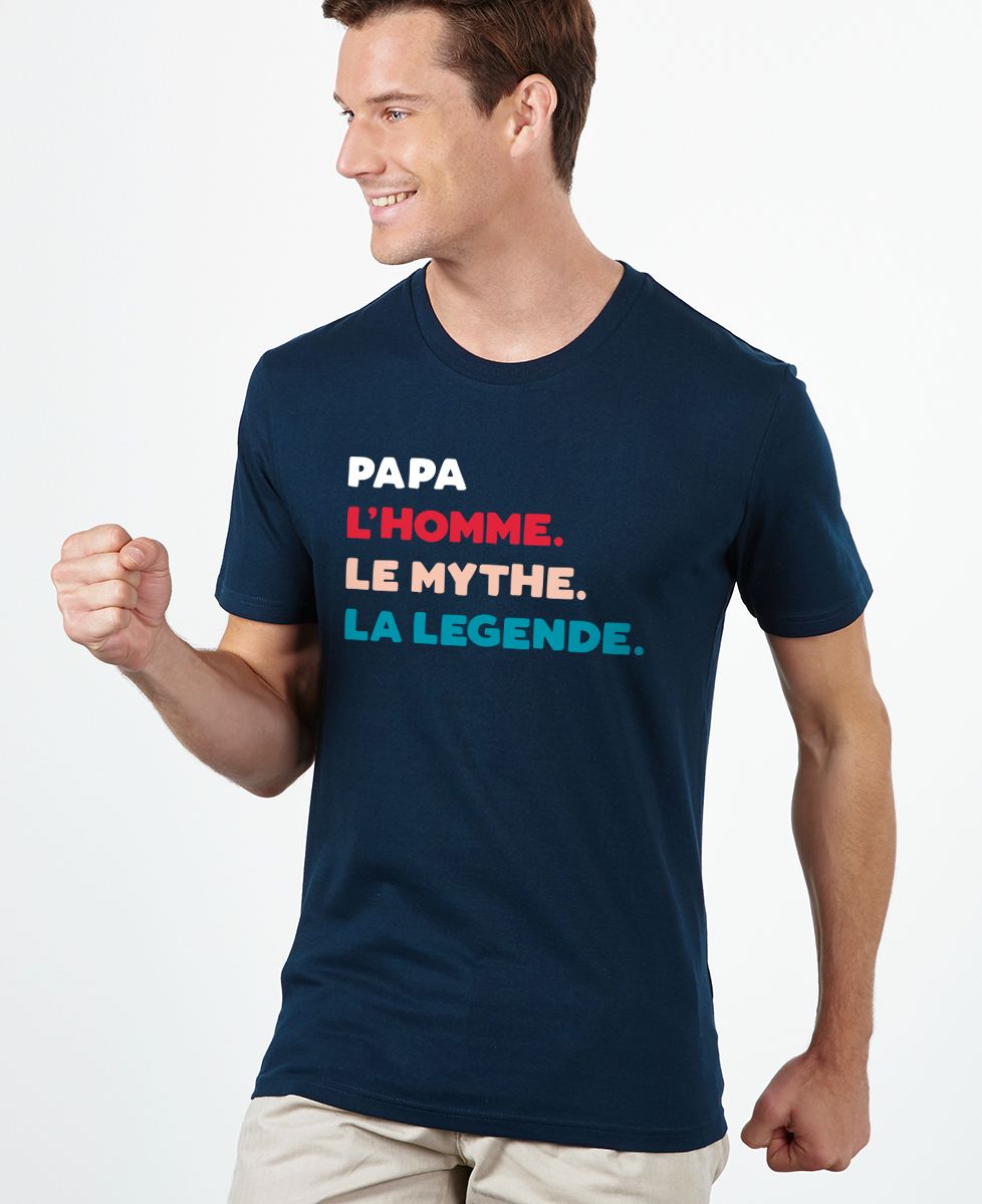 Tee Shirt Papou L'homme Le Mythe La Légende - Tee Shirt