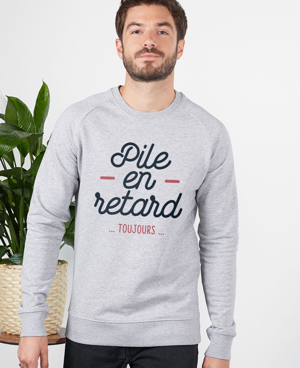 Sweatshirt homme Pile en retard - Apéro