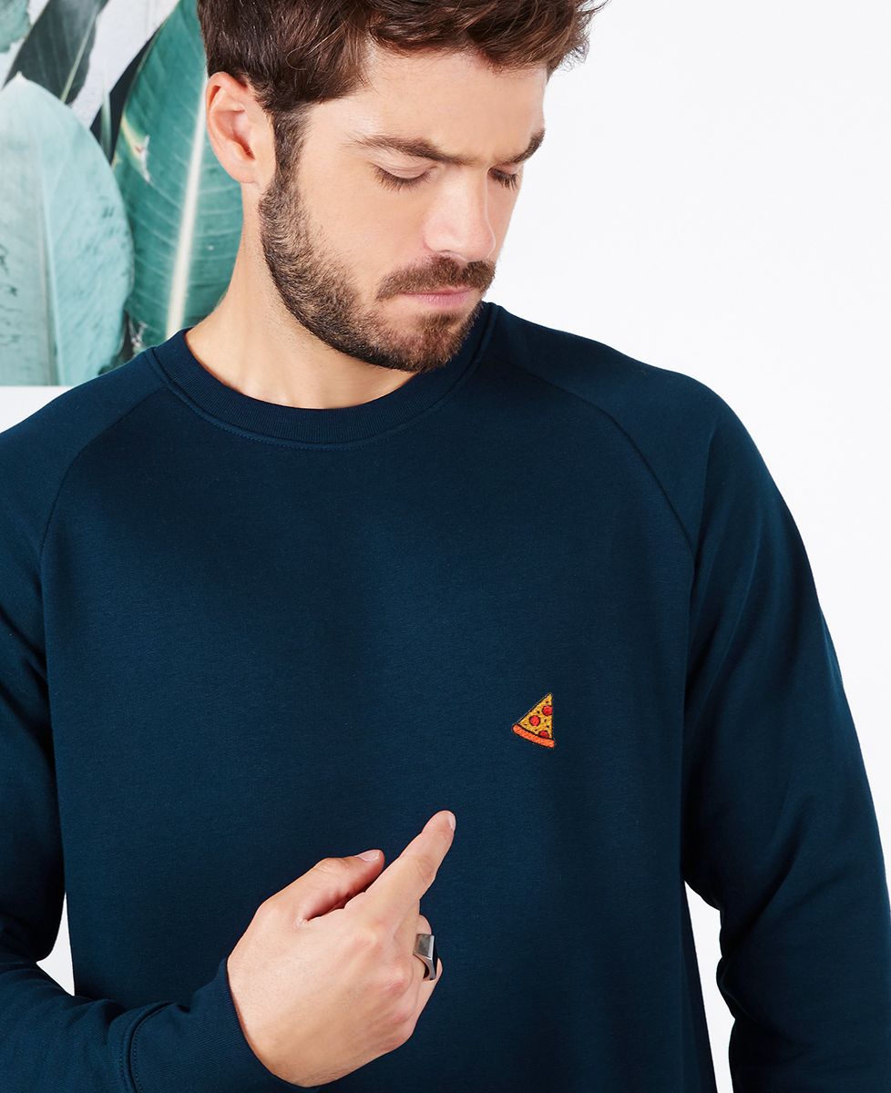Sweatshirt Mann Pizza (gestickt)