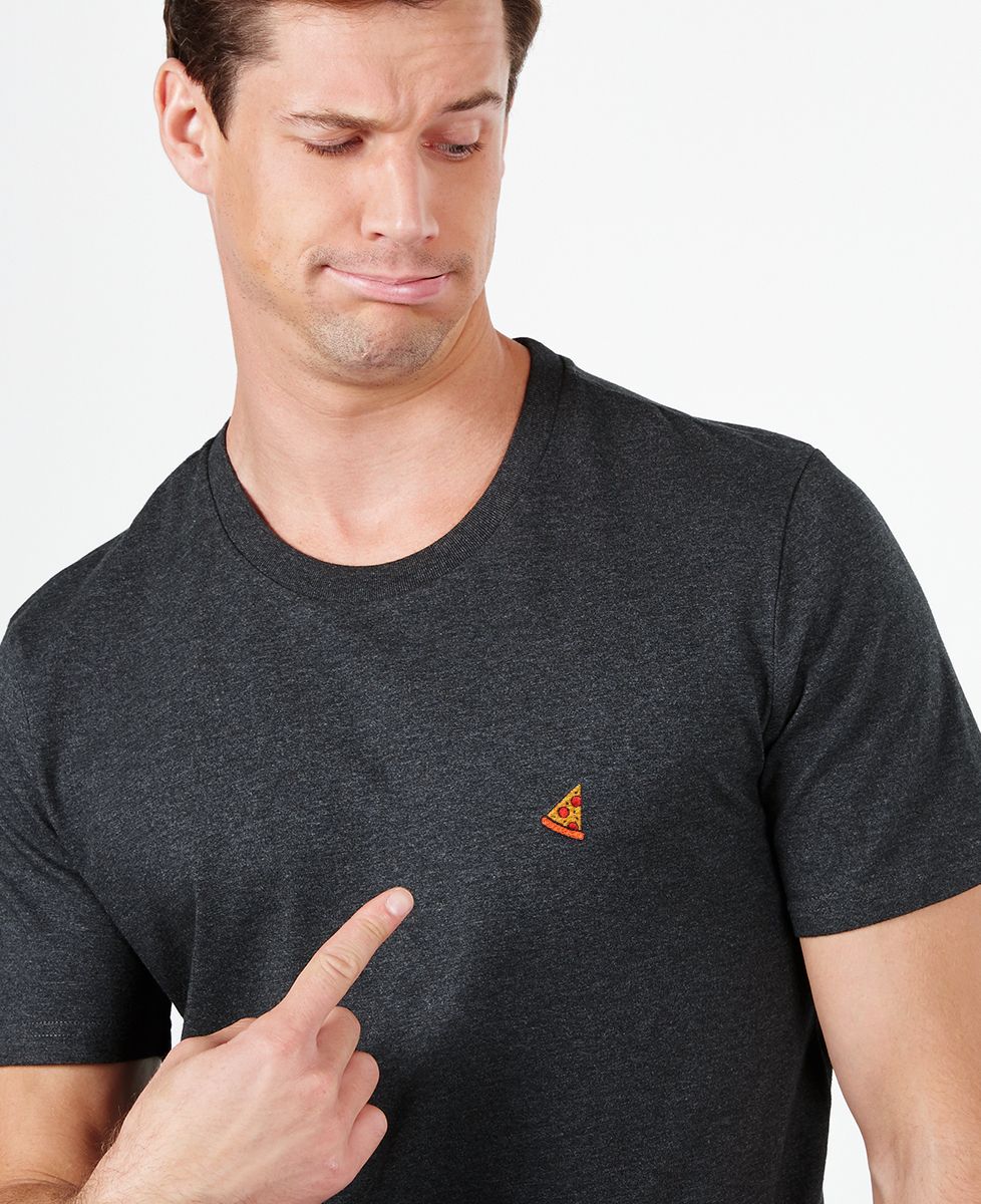 T-Shirt für Männer Pizza (gestickt)