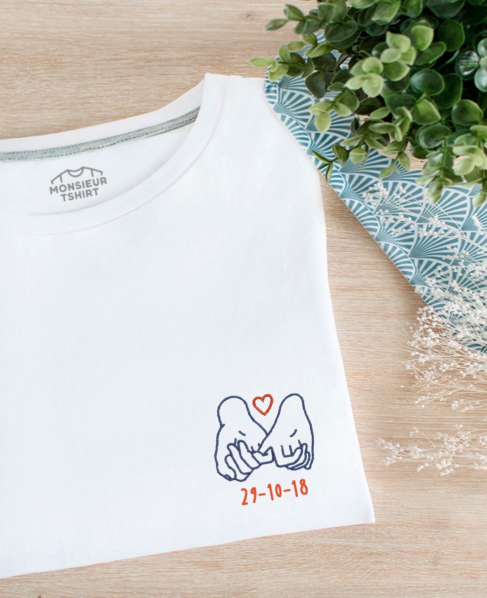T-shirt Homme Date Rencontre brodé personnalisé I Monsieur TSHIRT