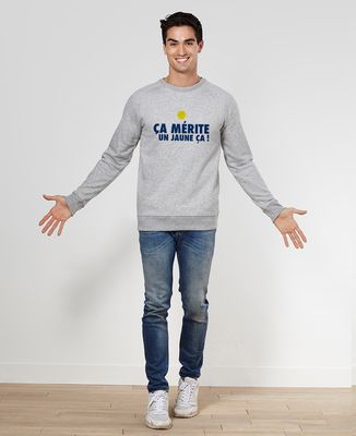 Sweatshirt homme Ça mérite un jaune