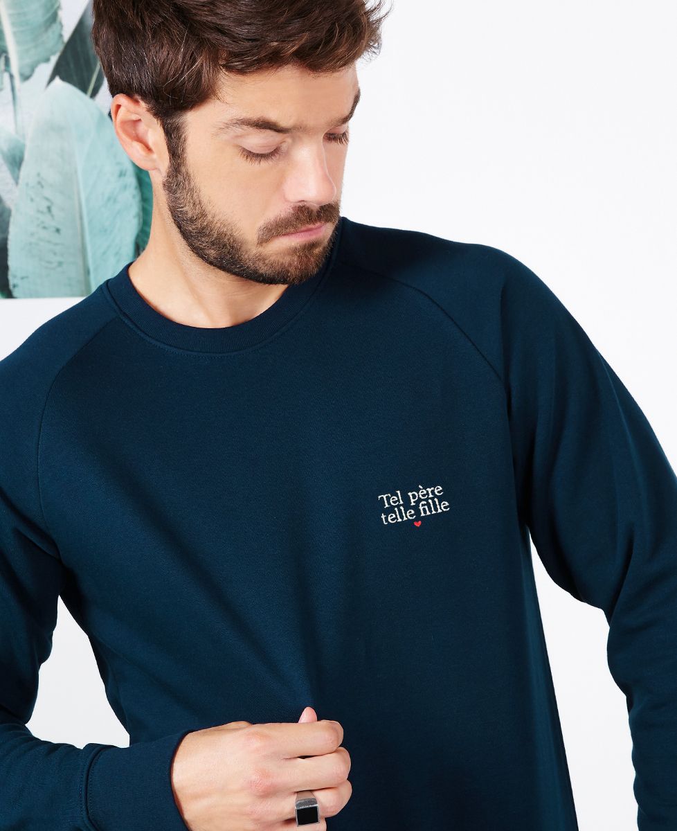Sweatshirt homme Tel père telle fille (brodé) - Cadeaux Maman, Cadeaux Couple, Duo assortis
