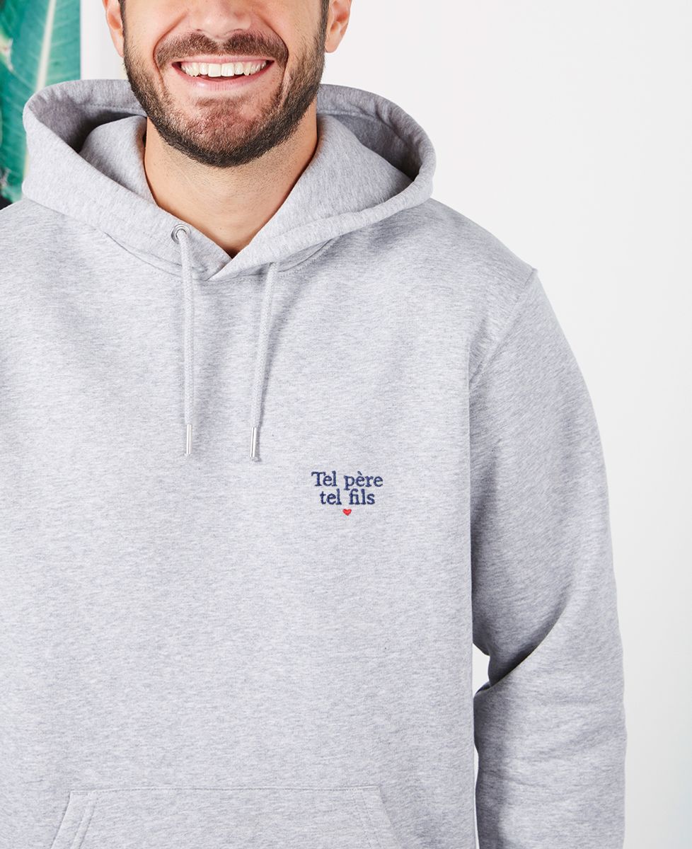 Hoodie homme Tel père tel fils (brodé) - Cadeaux Papa, Cadeaux Couple, Duo assortis