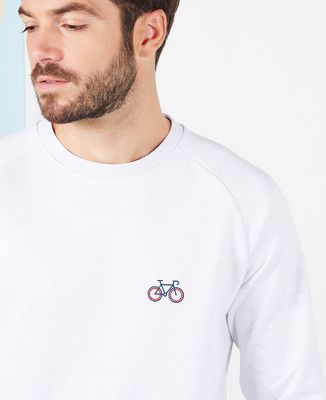 Men's sweatshirt Red, white & blue bicycle (embroidered) - Sport, Bike