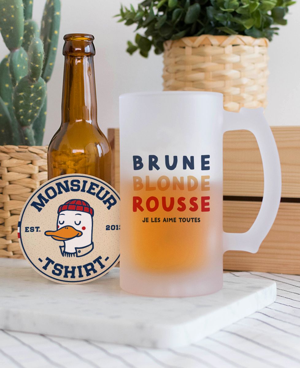 Chope de bière Brune Blonde Rousse - Apéro