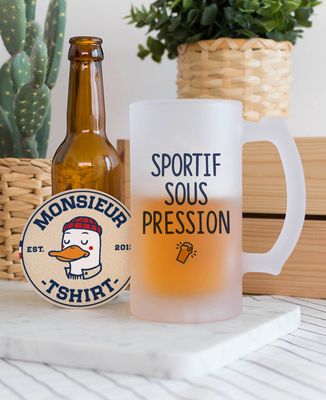 Chope de bière Sportif sous pression - Sport, Apéro, Football