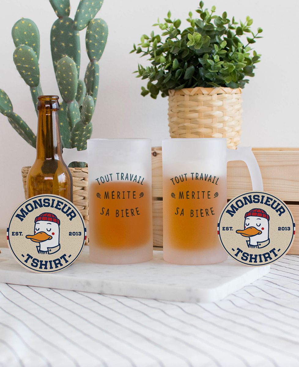 Chope de bière Tout travail mérite sa bière - Apéro