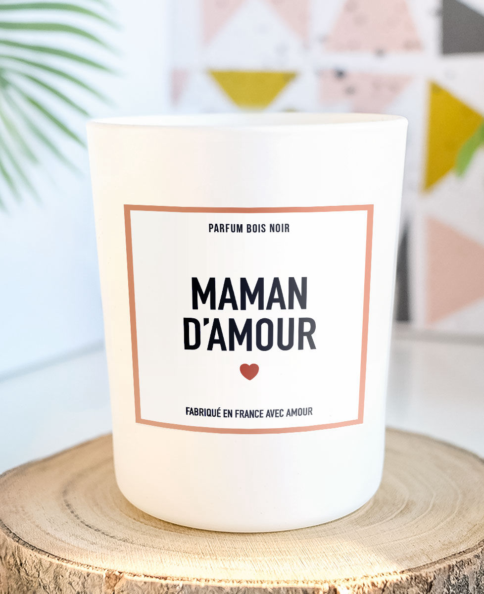 Bougie Maman d'amour petit coeur