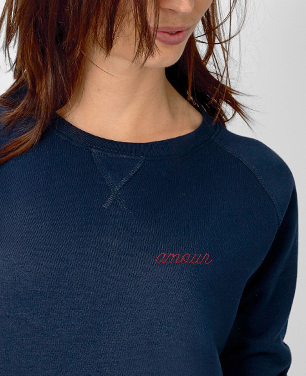 Sweatshirt femme Amour brodé
