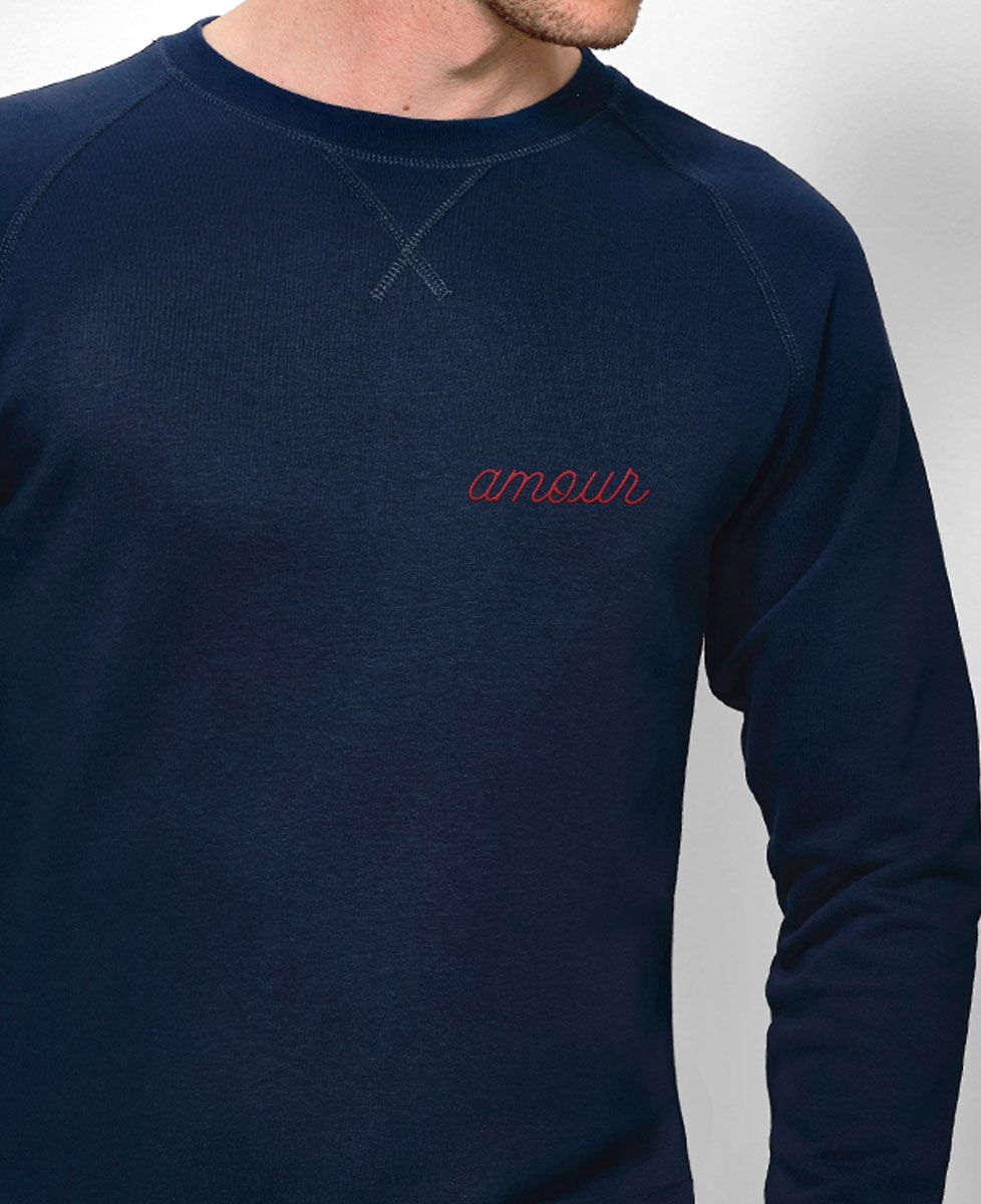 Sweatshirt homme Amour brodé