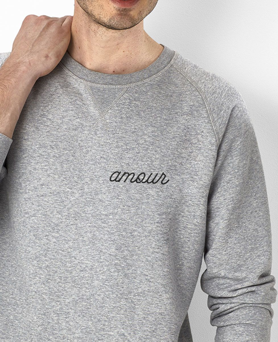 Sweatshirt homme Amour brodé