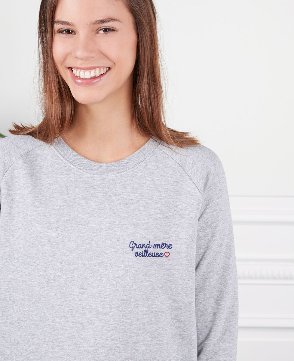 Sweatshirt femme Grand-mère veilleuse (brodé) - Cadeaux Mamie