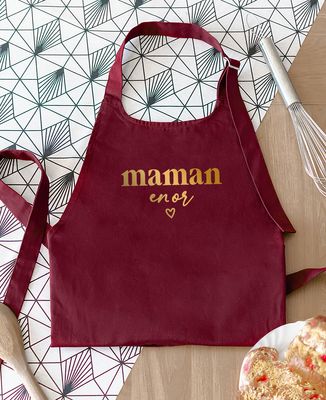 Tablier à poche Maman en or (effet doré) - Cadeaux Maman, Future Maman, Cadeaux Couple