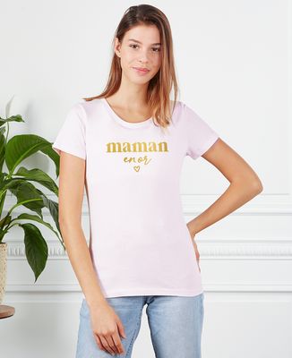 T-shirt femme Maman en or (effet doré) - Cadeaux Maman, Future Maman, Cadeaux Couple