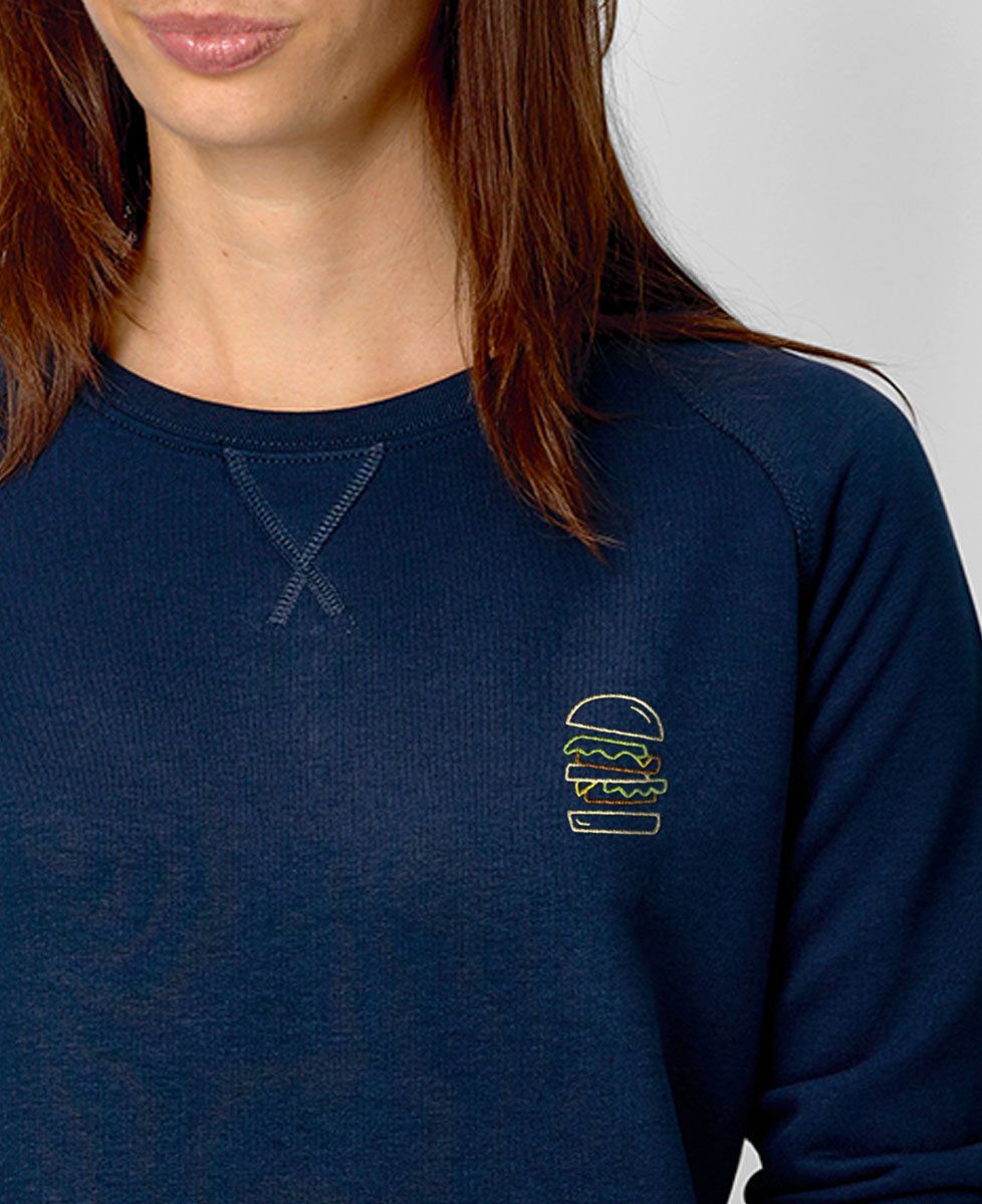Sweatshirt femme Burger brodé