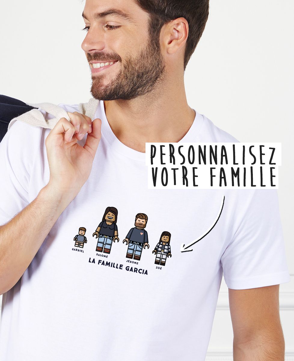 Le tee shirt homme famille figurines personnalisé