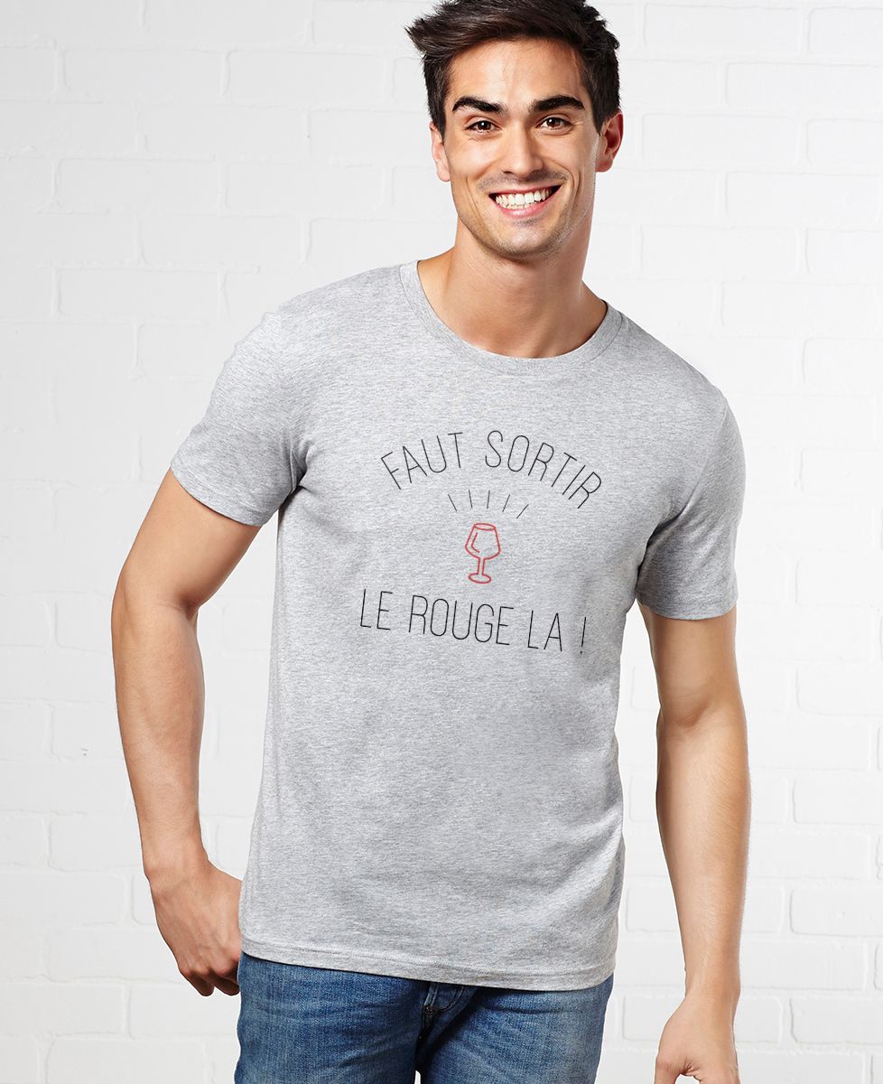 T-shirt homme Faut sortir le rouge - Sport, Apéro, Football, Rugby