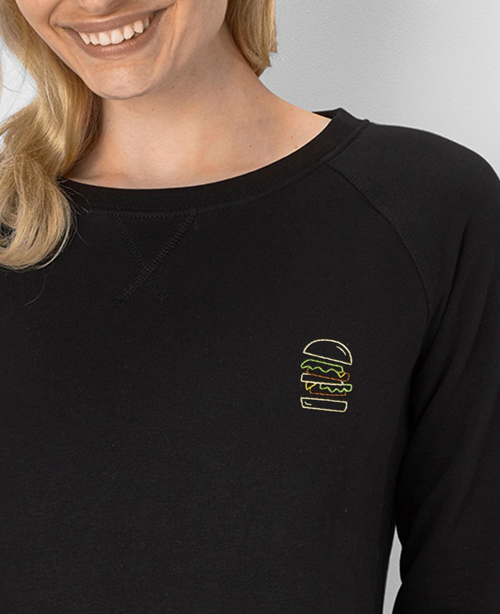 Sweatshirt femme Burger brodé