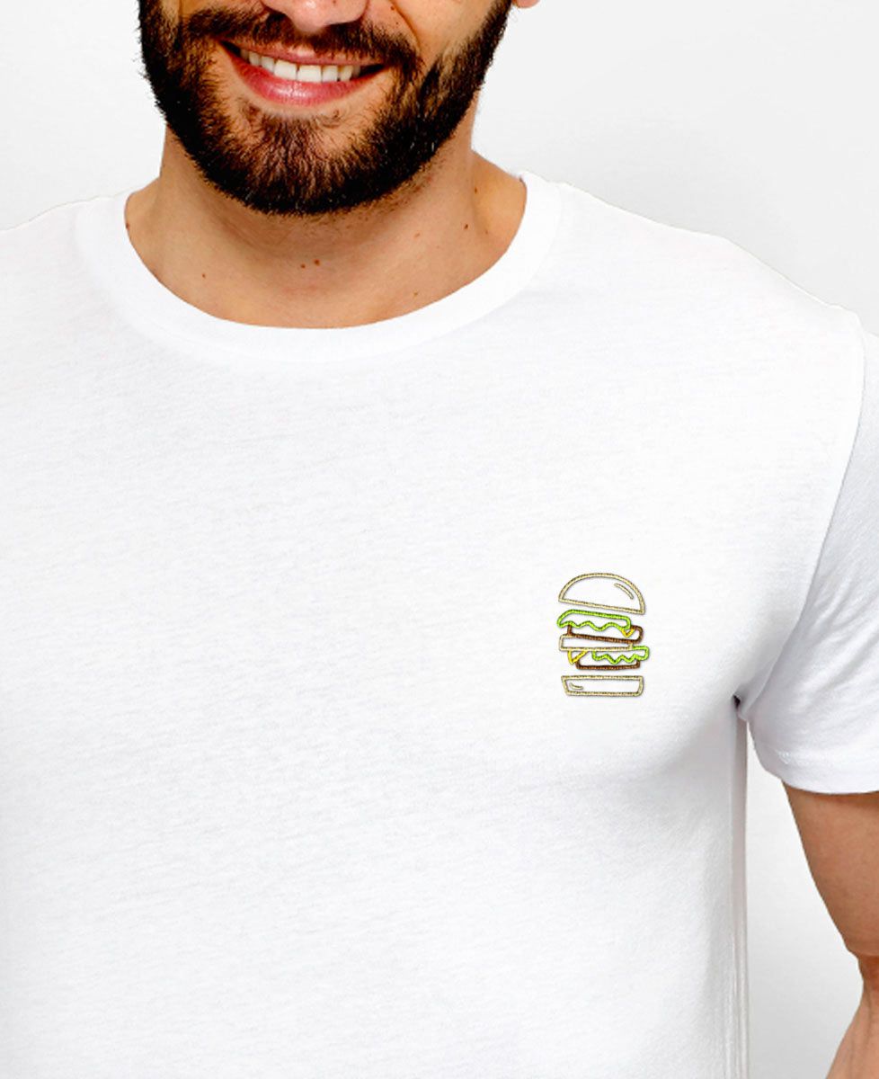 T-shirt homme Burger brodé