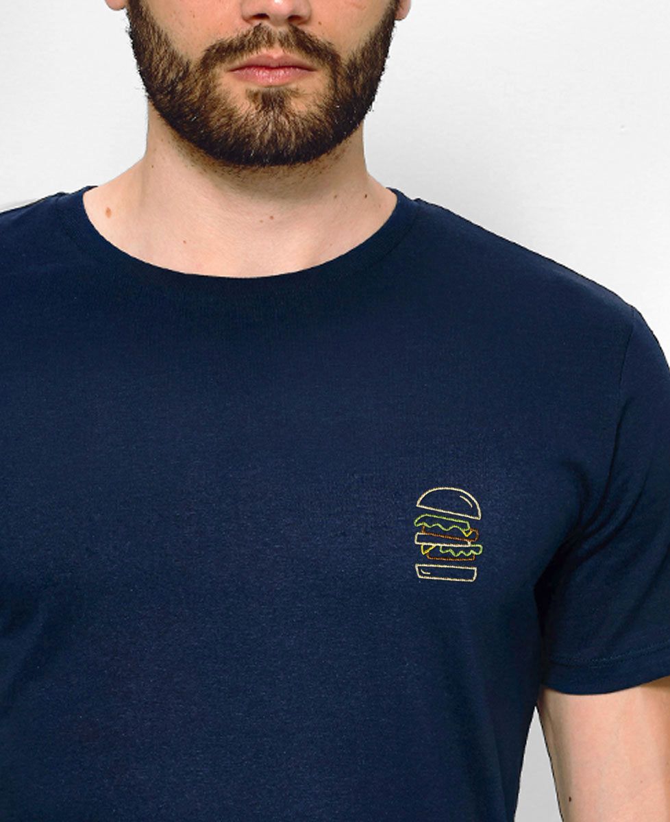 T-Shirt homme Burger brodé