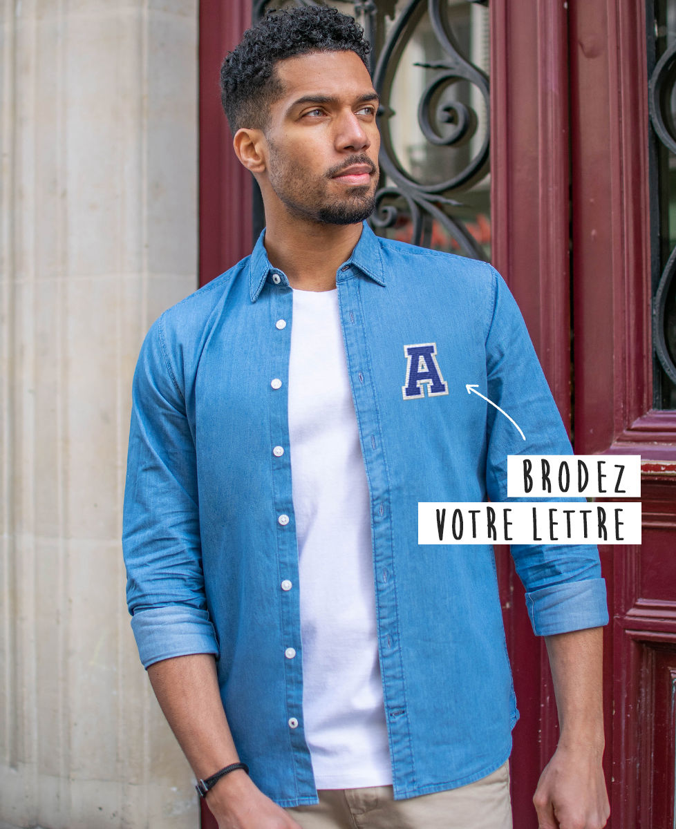 Chemise homme Lettre college personnalisé