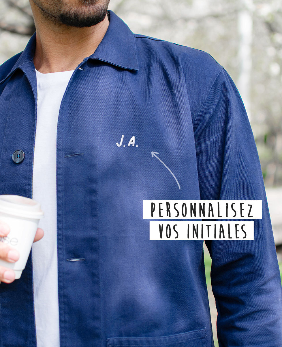 Veste de travail Initiales brodées personnalisé