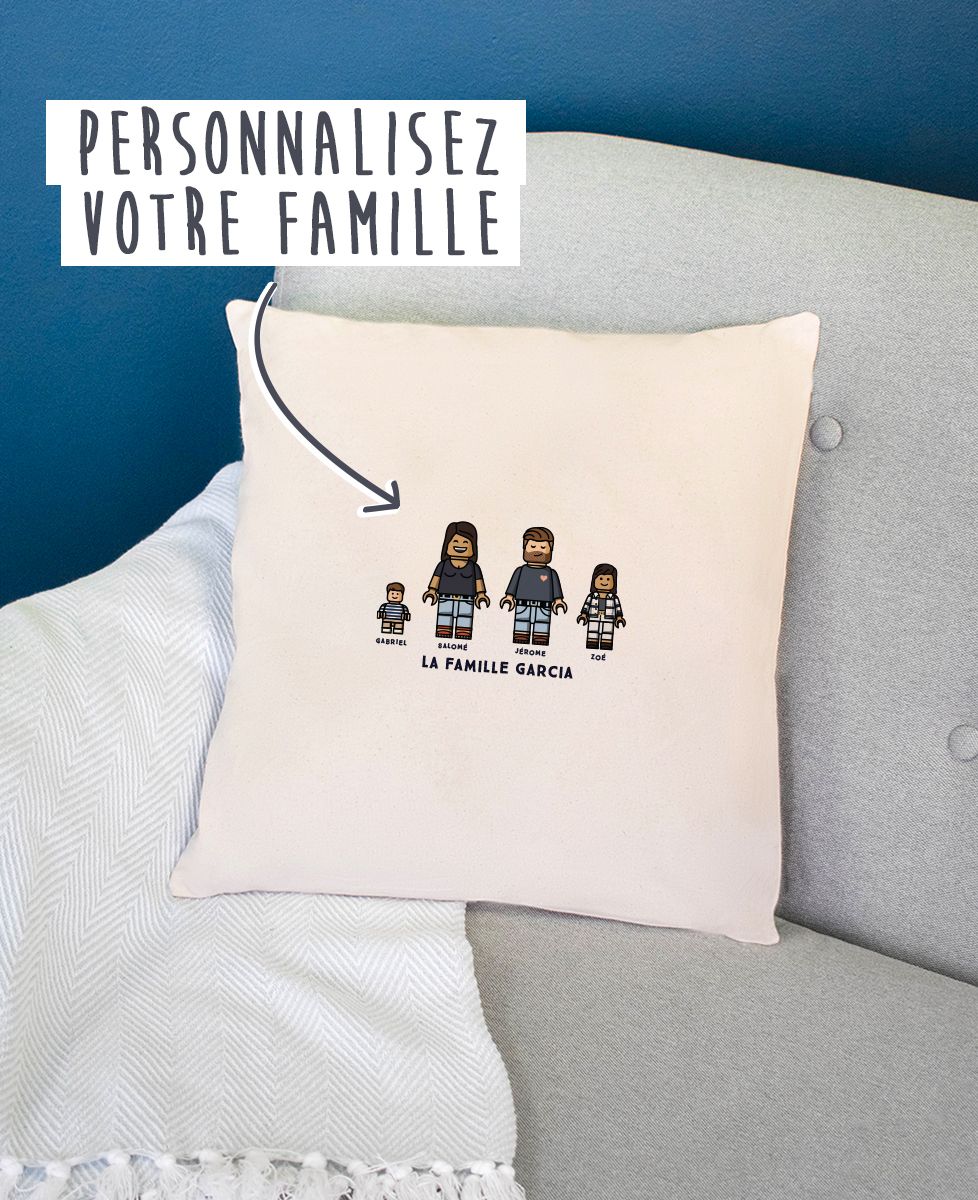 Coussin Famille figurine personnalisé