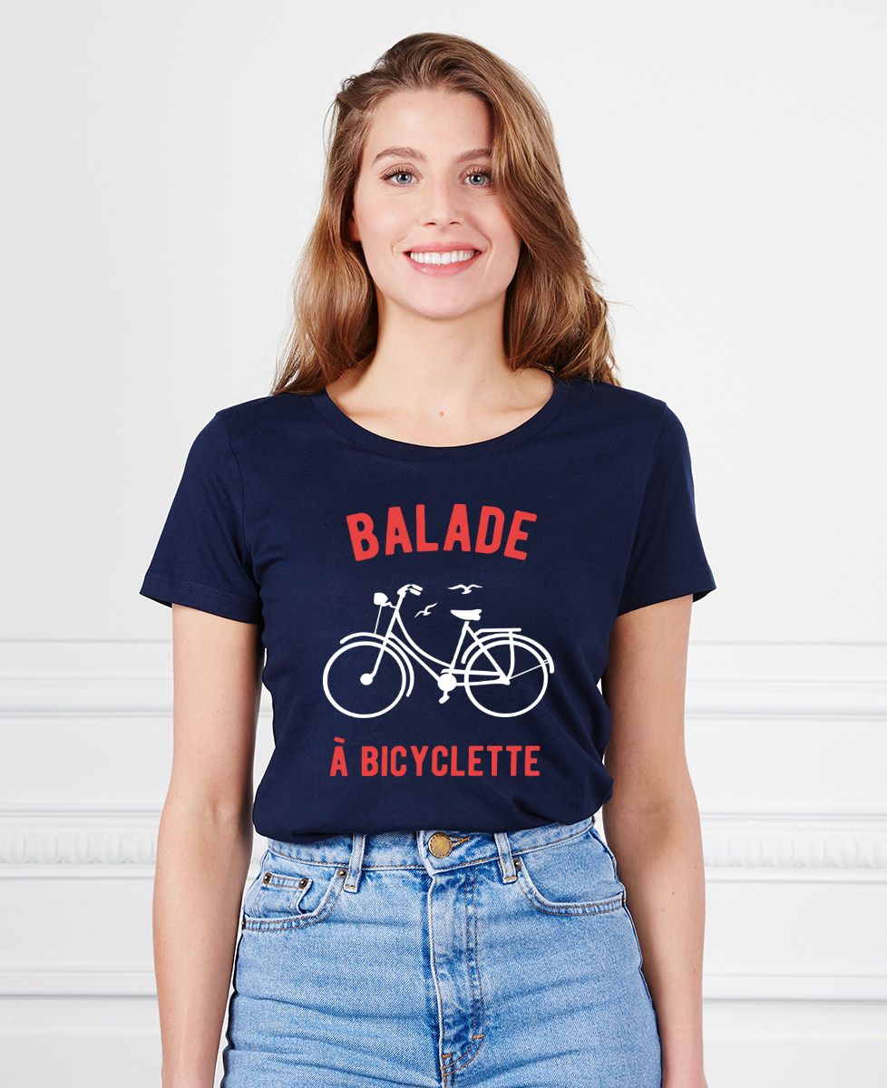 T-shirt femme Balade à bicylcette